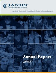 Annual Report 2009 - Janus Developmental Services