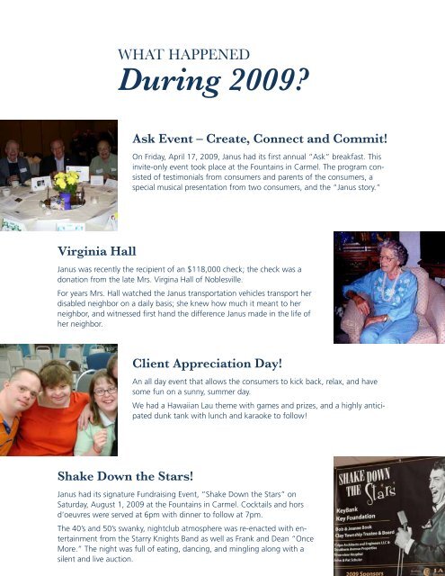 Annual Report 2009 - Janus Developmental Services