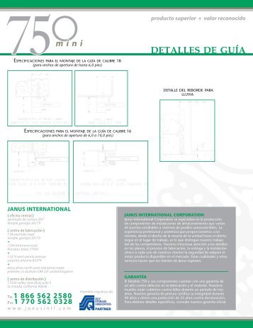 DETALLES DE GUÃ­A - Janus International