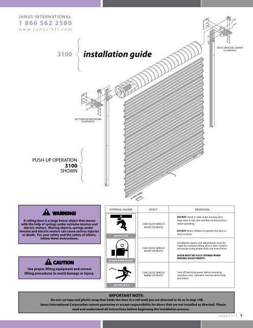 3100 Installation Guide - Janus International