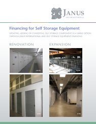 Financing for Self Storage Equipment - Janus International