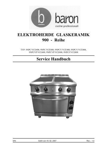 ELEKTROHERDE GLASKERAMIK 900 - Reihe Service ... - Afg Berlin