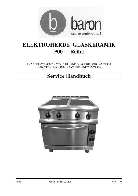 ELEKTROHERDE GLASKERAMIK 900 - Reihe Service ... - Afg Berlin