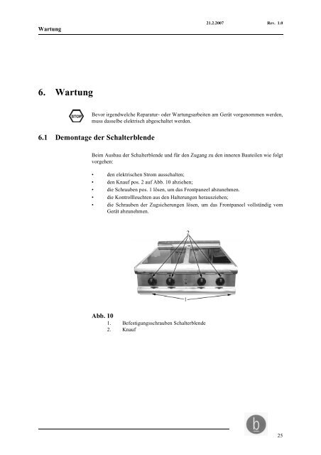 ELEKTROHERDE GLASKERAMIK 900 - Reihe Service ... - Afg Berlin