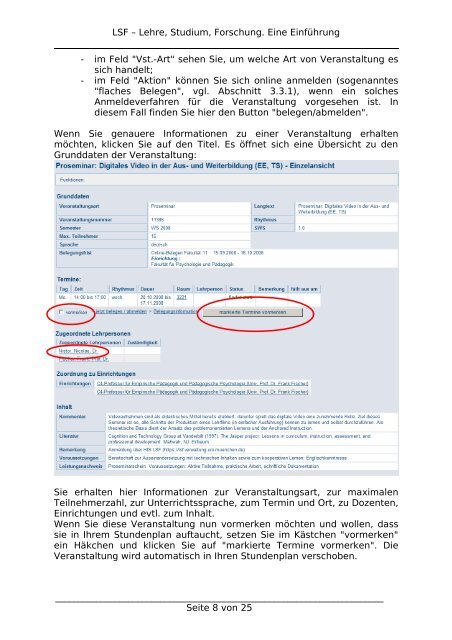 EinfÃ¼hrung in LSF - LMU