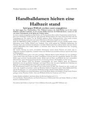 Handballdamen hielten eine Halbzeit stand