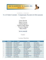 SAS Sede Centrale - Campionato Sociale di Allevamento - Jaquenetta