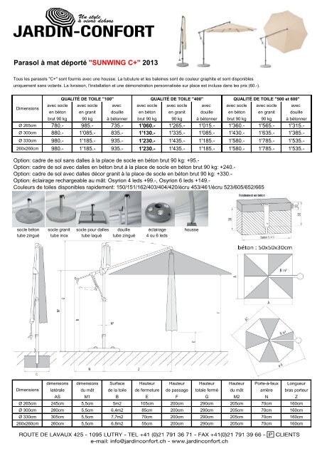 Liste de prix - Jardin-Confort