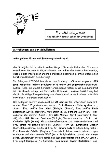 Mitteilungen aus der Schulleitung - Johann-Andreas-Schmeller ...