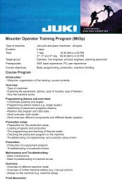 Mounter Operator Training Program (MtOp) - juki automation systems