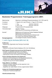 Bestücker Programmierer Trainingsprogramm (MtP) Kursprogramm