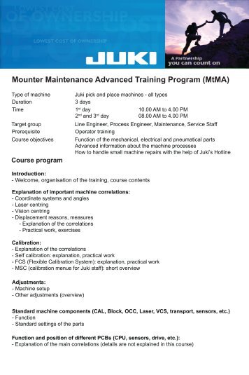 Mounter Maintenance - juki automation systems