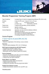 Mounter Programmer Training Program (MtP)
