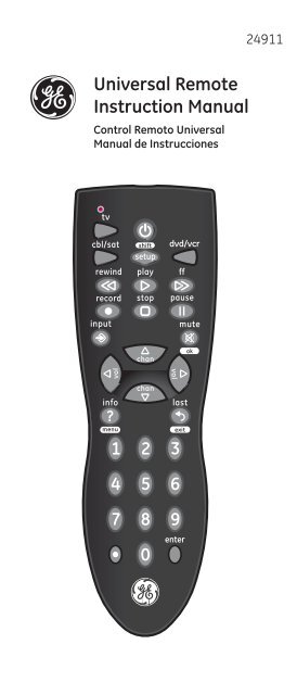 Universal Remote Instruction Manual - Jasco Products