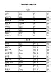 Tabela de aplicação GM FIAT - JAS