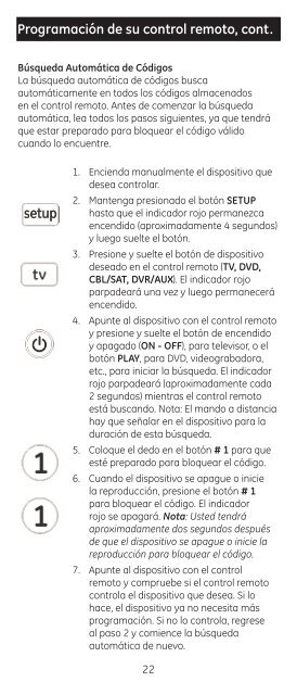 Universal Remote Instruction Manual - Jasco Products