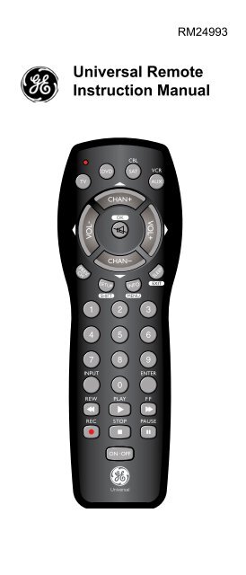 Universal Remote Instruction Manual - Jasco Products