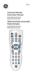 Universal Remote Instruction Manual ... - Jasco Products