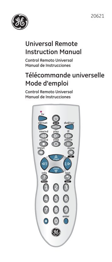 Universal Remote Instruction Manual ... - Jasco Products