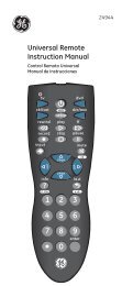 Universal Remote Instruction Manual - Jasco Products