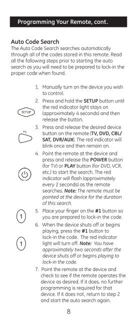 Universal Remote Instruction Manual ... - Jasco Products