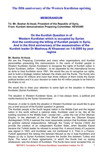(WKA) Newsletter 15/04/2009 (in English) - Dr Jawad Mella's Website