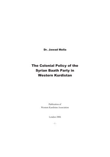 The Colonial Policy - Dr Jawad Mella's Website