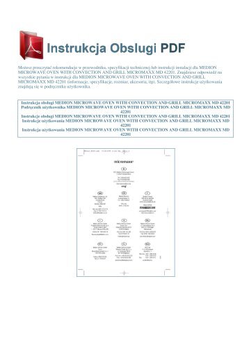 Instrukcja obsługi MEDION MICROWAVE OVEN WITH - 1