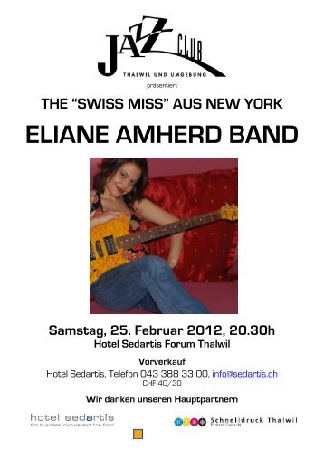 ELIANE AMHERD BAND THE âSWISS MISS ... - Jazzclub Thalwil