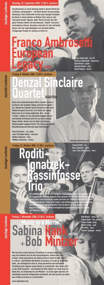 Jazzclubinfo.pdf - Jazzclub Lustenau