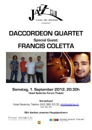 DACCORDEON QUARTET FRANCIS COLETTA - Jazzclub Thalwil