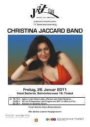 CHRISTINA JACCARD BAND - Jazzclub Thalwil