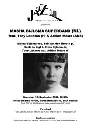 MASHA BIJLSMA SUPERBAND (NL) - Jazzclub Thalwil