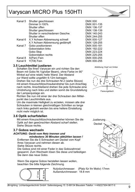 Deutsch English - JB-lighting Lichtanlagentechnik GmbH