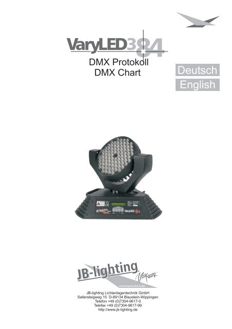 VaryLED 384 DMX Chart.cdr - JB-lighting Lichtanlagentechnik GmbH