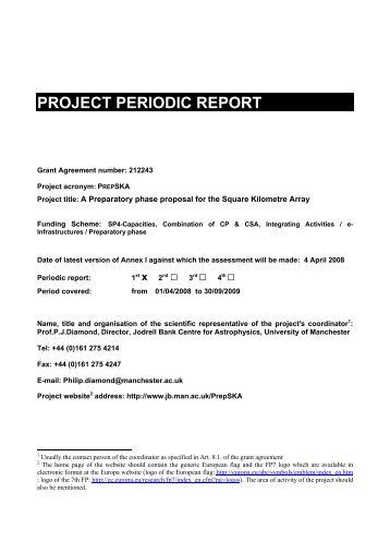 project periodic report - Jodrell Bank Centre for Astrophysics - The ...