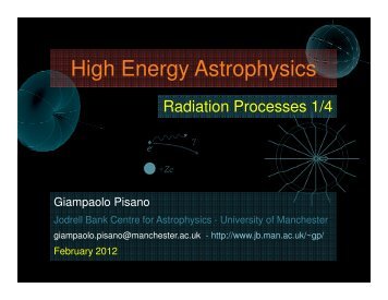 High Energy Astrophysics - Jodrell Bank Centre for Astrophysics