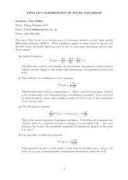 PHYS 20171 MATHEMATICS OF WAVES AND FIELDS Lecturer ...