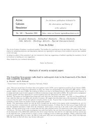 Active Galaxies Newsletter