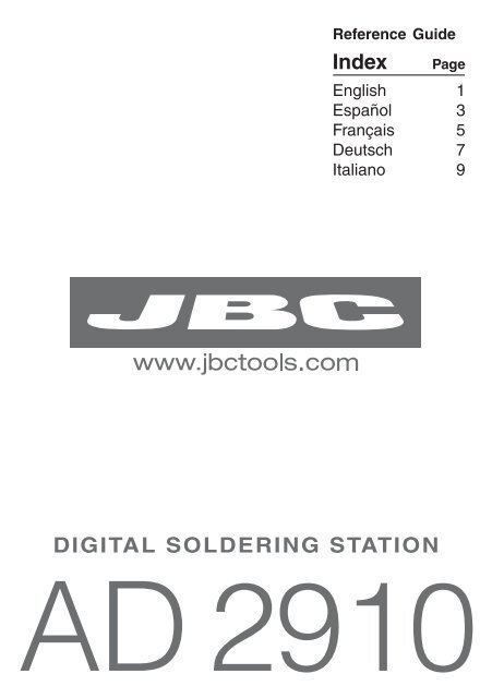 DIGITAL SOLDERING STATION Index - JBC