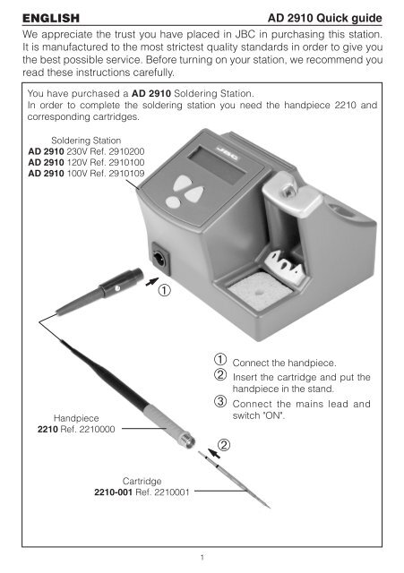 DIGITAL SOLDERING STATION Index - JBC