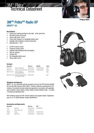 Radio XP - Peltor - 3M