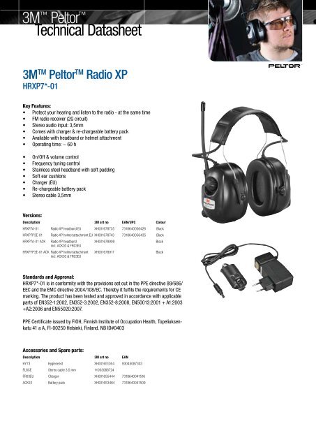 Radio XP - Peltor - 3M