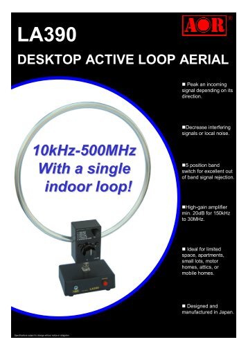 10kHz-500MHz With a single indoor loop!