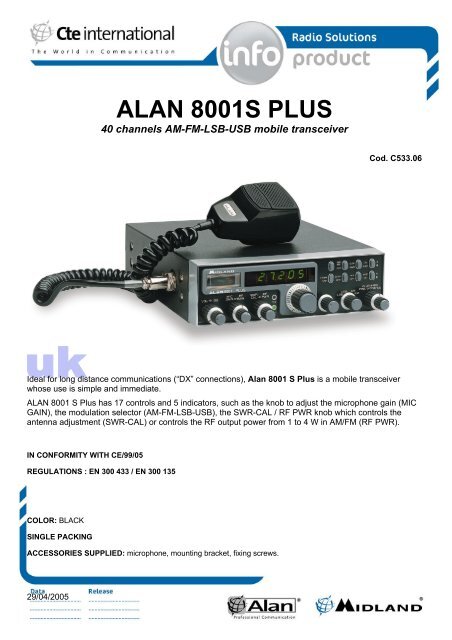 ALAN 8001S PLUS