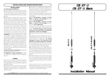 Installation Manual CB 27 U CB 27 U Black - Sirio