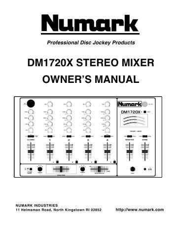 DM1720X STEREO MIXER OWNER'S MANUAL