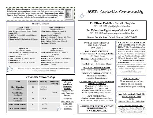 MCCW Bible Study on Tuesdays at the Soldiers Chapel - Joint Base ...