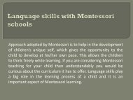 Language skills with Montessori schools