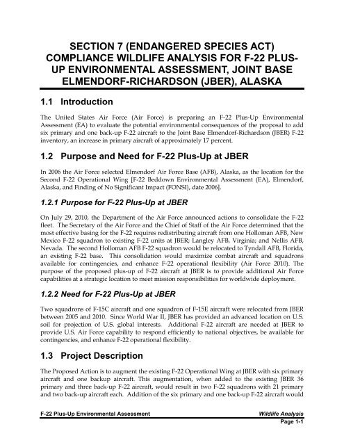 F-22 Plus-Up Environmental Assessment - Joint Base Elmendorf ...